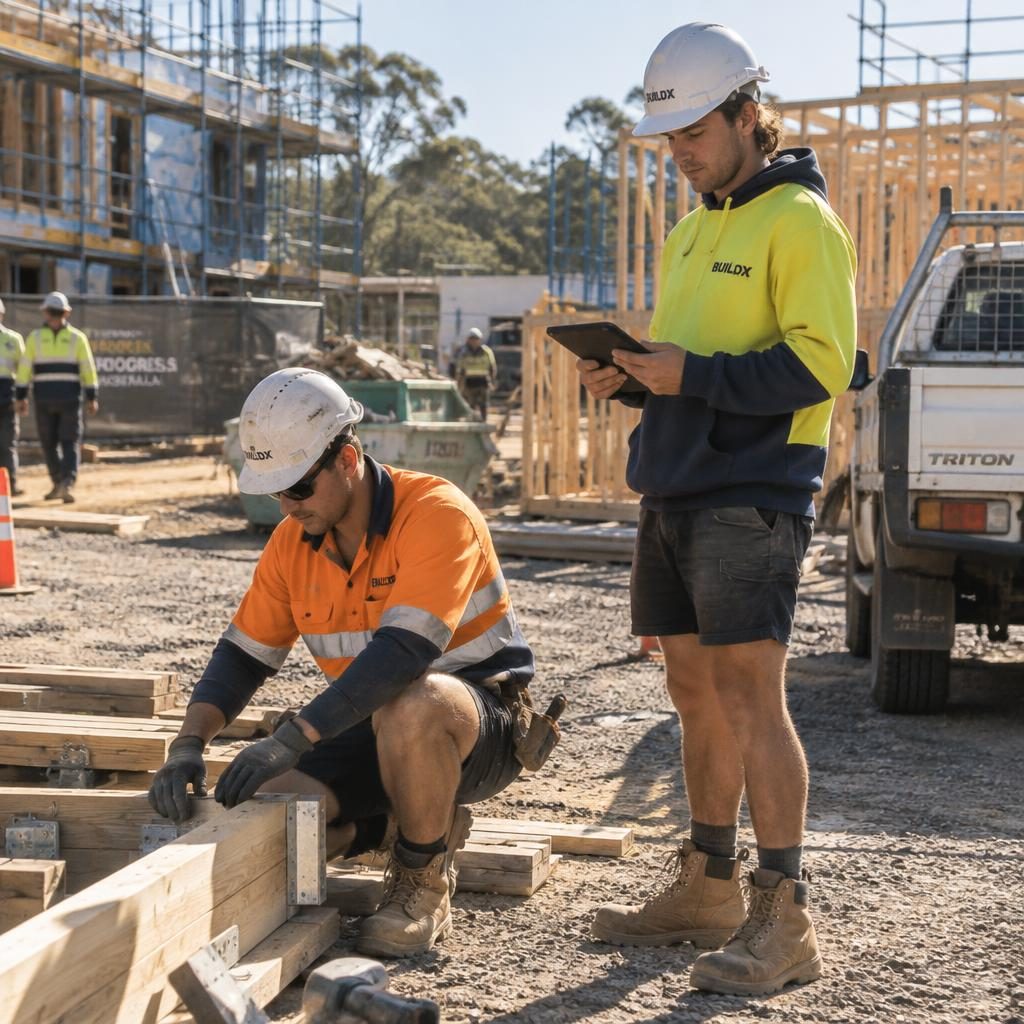 Trades business owner using WorkUp