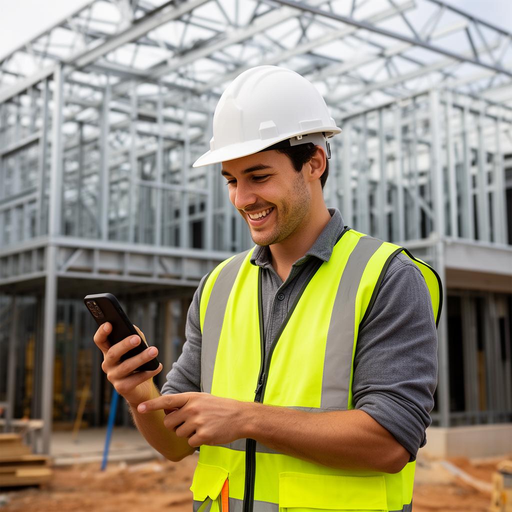 Trades business owner using WorkUp
